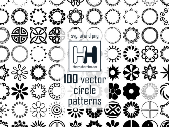 100 Vector Circle Patterns for Graphics and Design Projects