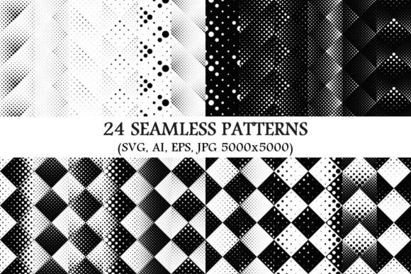 24 Free Seamless Monochrome Dot Patterns - Graphics Freebies for Branding
