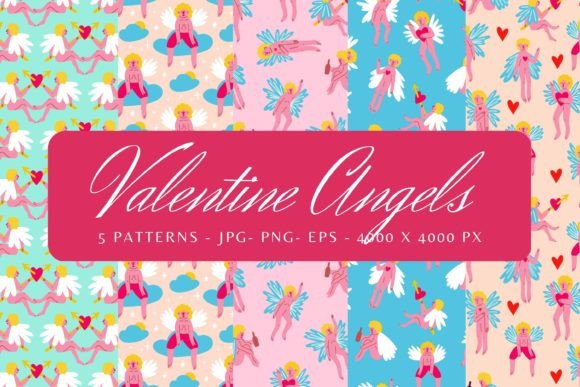 Angels Digital Papers Bundle for Graphics and Patterns