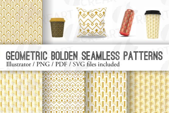 Art Deco Geometric Seamless Gold Pattern for Modern Web Design