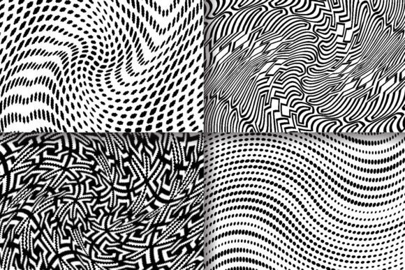 Black and White Background Pattern Set for Graphics