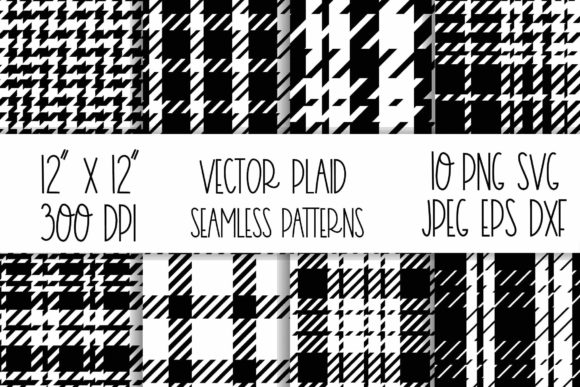 Black and White Buffalo Plaid Christmas Graphics