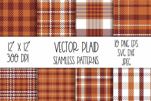 Brown Orange Plaid Seamless Pattern Review