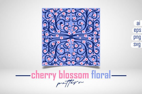 Cherry Blossom Floral Pattern Design for Local Business Branding