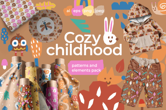 Childhood Graphics Bring Cozy Patterns to Your Content