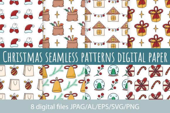 Christmas Seamless Digital Paper for Graphics and Patterns