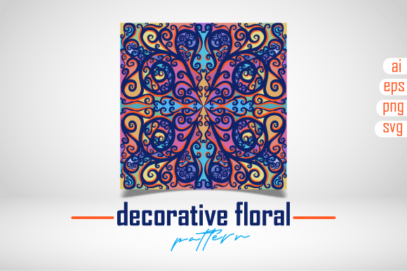 Colorful Decorative Floral Pattern for Graphic Design Projects