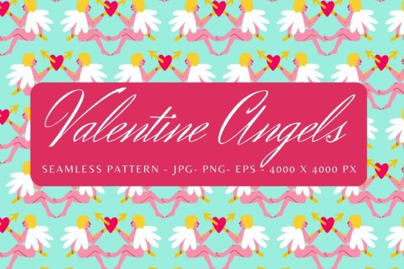 Cute Angels Seamless Pattern for Graphics and Patterns