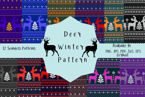 Deer Winter Pattern: A Versatile Graphic Design Asset for Branding and Marketing