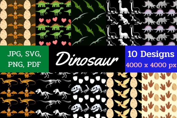Dinosaur Graphics for Patterns and Creative Projects