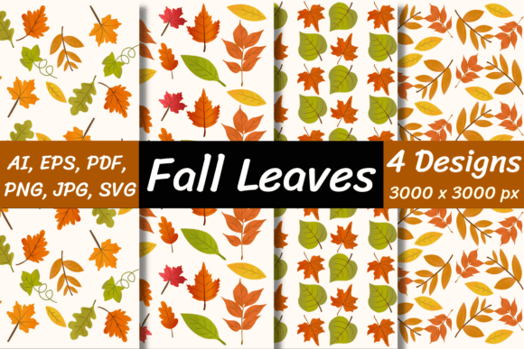 Fall Leaves Graphic Patterns for Seasonal Web Design