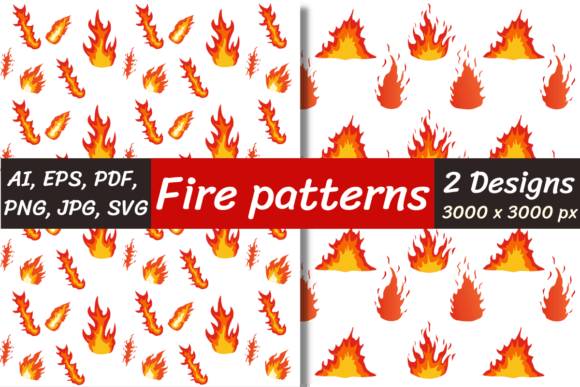 Fire Graphics: A Dynamic Pattern Set for Handmade Creations