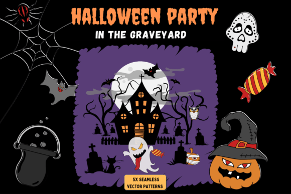 Halloween Party in the Graveyard Graphics for Local Branding
