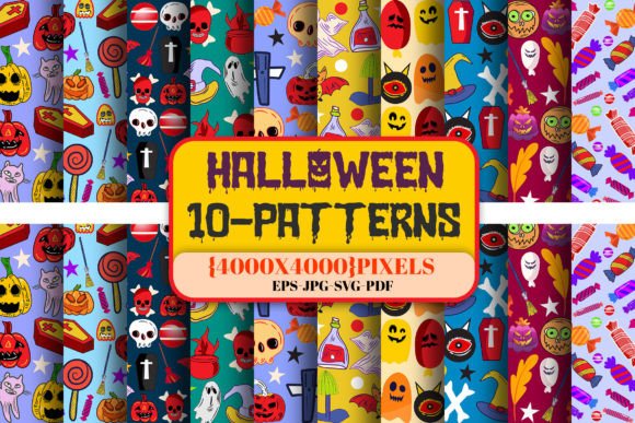 Halloween Pattern Digital Papers for Blog Graphics and Patterns