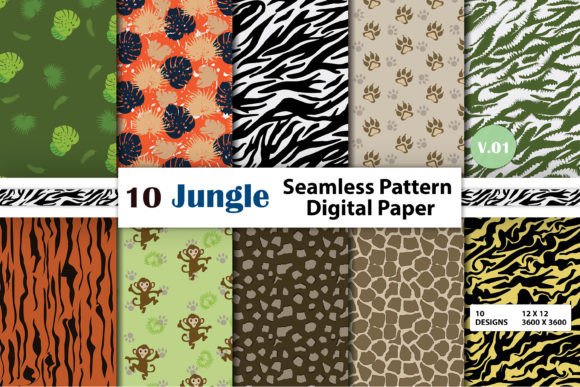 Jungle Digital Paper Seamless Pattern - A Graphic Design Asset for Handmade Creations