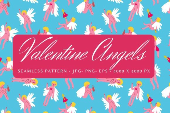 Love Angel Seamless Pattern for Crafting and Graphics