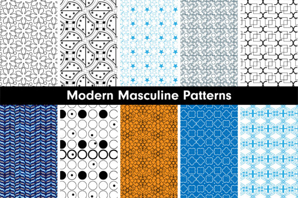 Modern Masculine Patterns for Graphics and Design