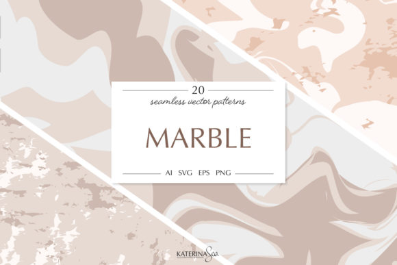 Neutral Marble Vector Patterns Pack for Commercial Graphics