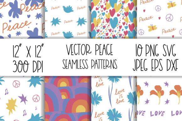 NO WAR. Love is Love Clip Art: A Seamless Graphic Asset for Modern Publishing