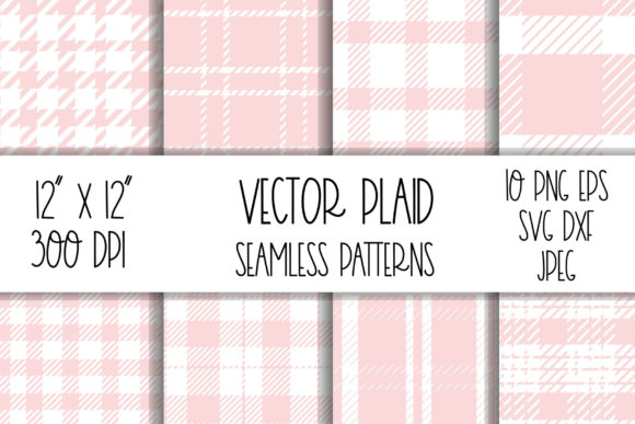Pink Plaid Digital Paper Graphics