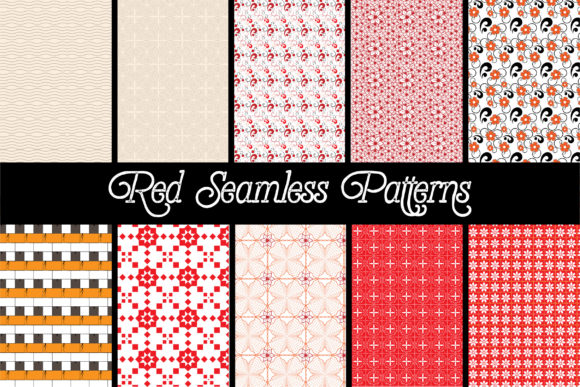 Red Seamless Patterns Set for Modern Graphics and Branding