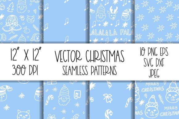 Retro Mid Century Christmas Seamless Graphics