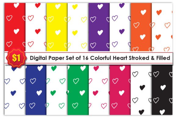 Seamless Heart Digital Paper for Graphics and Patterns