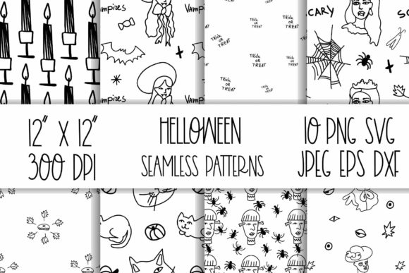 Seamless Pattern Halloween Black Graphics