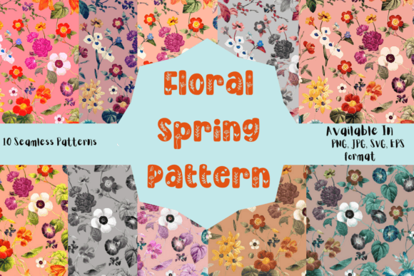 Spring Floral Pattern Graphics for Branding and Marketing