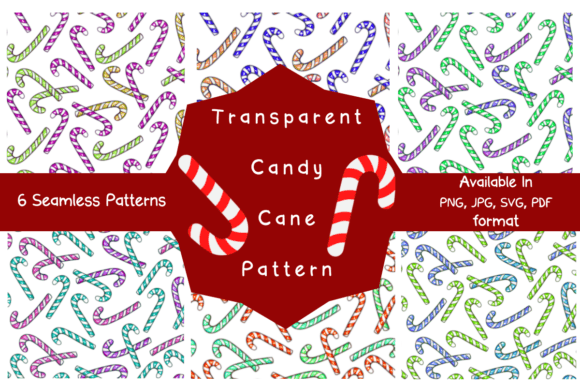 Transparent Candy Cane Pattern for Crafting and Design