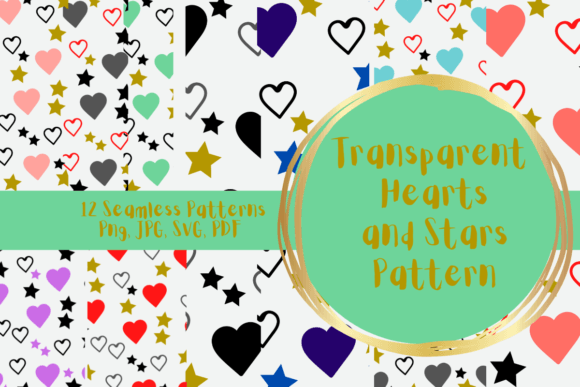 Transparent Hearts and Stars Pattern for Cricut & Handmade Projects