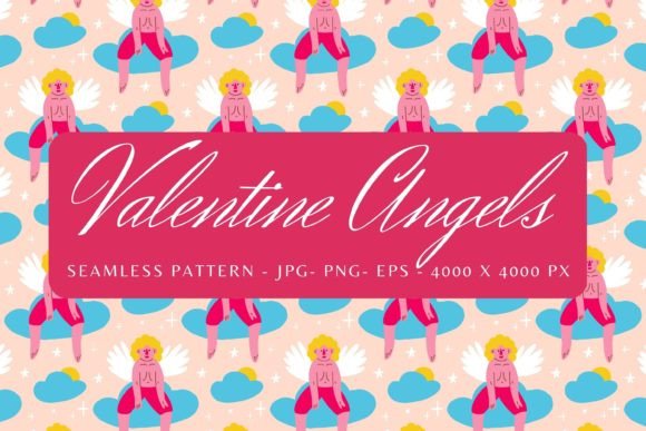 Valentine Angels Pattern - A Versatile Graphic Design Asset for Crafters
