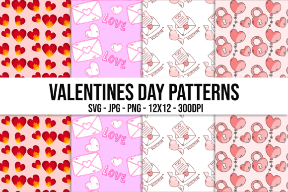 Valentines Digital Paper for Sublimation - Graphics & Patterns for Crafting
