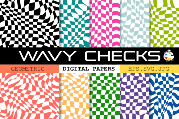 Wavy Warped Checkered Background Papers Review