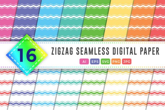 Zigzag Seamless Digital Paper for Creative Graphics and Patterns